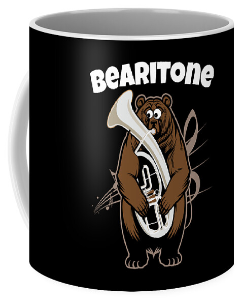 Brass Band Coffee Mug featuring the digital art Funny Euphonium Baritone design Marching Band Bearitone Gift Brass Band Musicians Teachers and instruments Players #2 by Martin Hicks