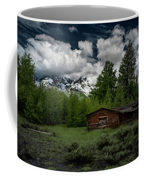 Tetons Coffee Mug featuring the photograph Grand Teton Cabin by Jon Glaser