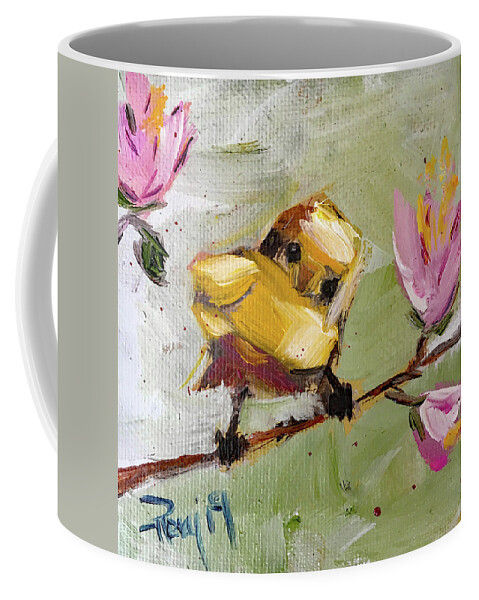 Bird Coffee Mug featuring the painting Hey Cutie #1 by Roxy Rich