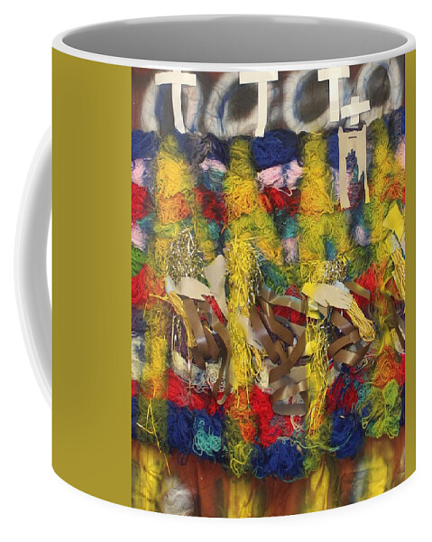 Jesus Coffee Mug featuring the painting Holy Trinity And Our Lady #1 by Gloria Ssali