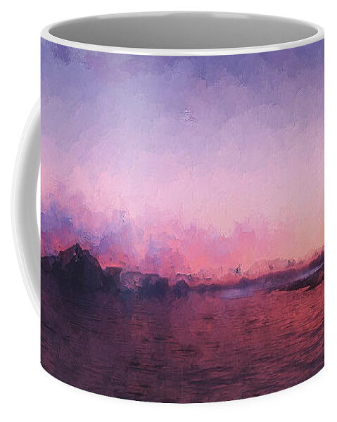 Sunset At The Lake Coffee Mug featuring the painting Into the Wild - 22 #1 by AM FineArtPrints