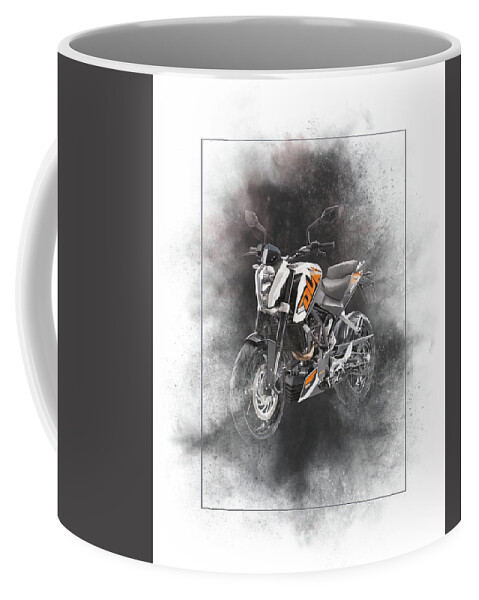 Ktm Coffee Mug featuring the mixed media KTM Duke 200 Painting by Smart Aviation
