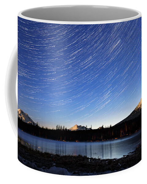 Stars Coffee Mug featuring the photograph Lava Lake Star Trails #1 by Cat Connor