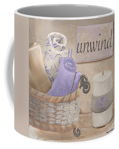 Lavender Coffee Mug featuring the painting Lavender Bath I by Hakimipour-ritter