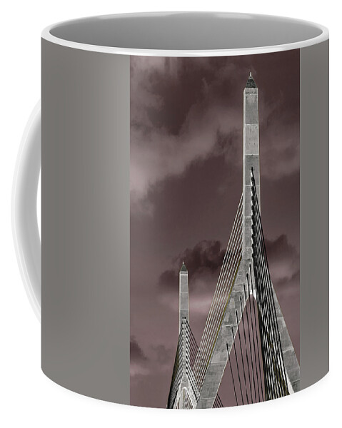 Boston Coffee Mug featuring the photograph Leonard P Zakim Bunker Hill Memorial Bridge Boston #2 by Phil Cardamone