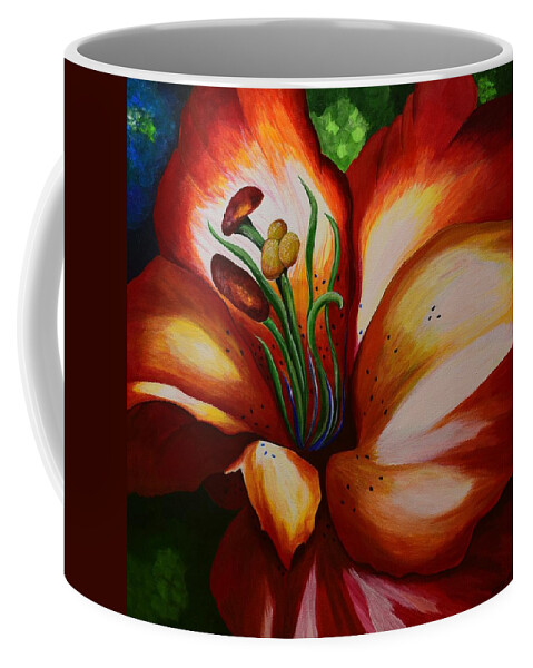 Flower Coffee Mug featuring the painting Lily #2 by Jimmy Chuck Smith
