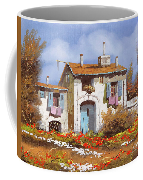 Fence Coffee Mug featuring the painting Lo Steccato Di Destra by Guido Borelli