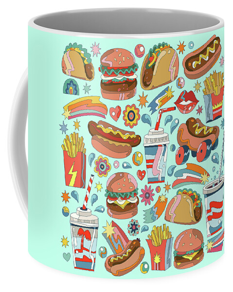 Abundance Coffee Mug featuring the photograph Lots Of Different Fast Food #1 by Ikon Images