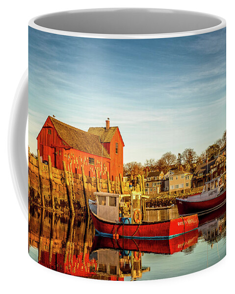 Massachusetts Coffee Mug featuring the photograph Low Tide And Lobster Boats At Motif #1 by Jeff Sinon