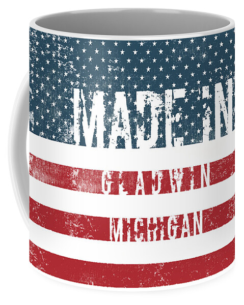 Gladwin Coffee Mug featuring the digital art Made in Gladwin, Michigan #1 by Tinto Designs
