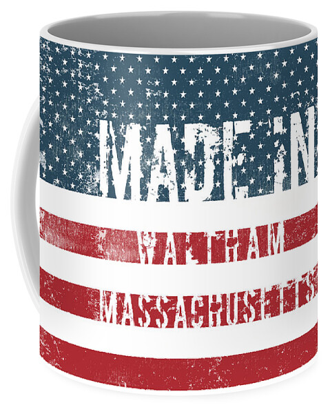 Waltham Coffee Mug featuring the digital art Made in Waltham, Massachusetts #1 by Tinto Designs