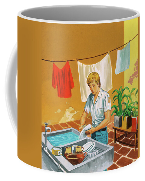 Man Washing Dishes #1 Poster by CSA Images - Pixels Merch