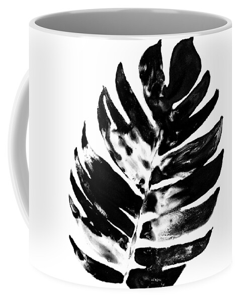 Botanical Coffee Mug featuring the painting Monochrome Tropic Vii by June Erica Vess