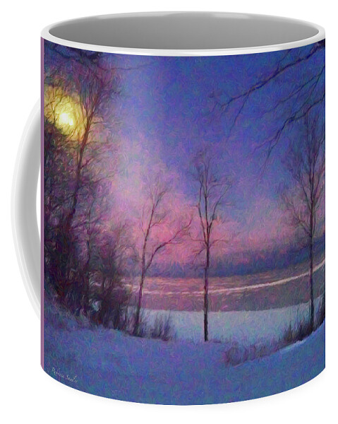 Moon Coffee Mug featuring the photograph Moonset #1 by Rebecca Samler