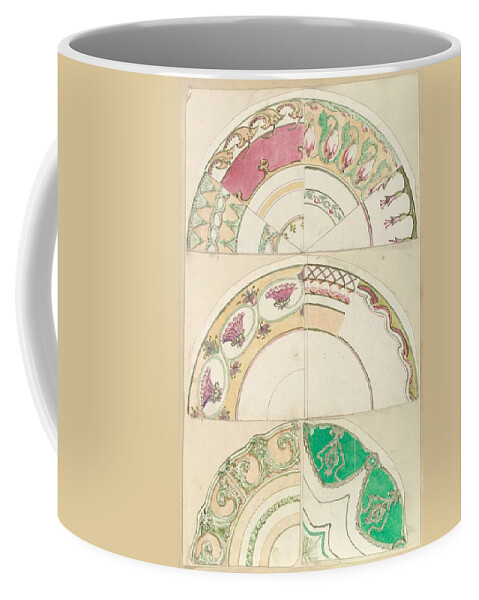 Plate Coffee Mug featuring the painting Nine Designs for Decorated Plates Alfred Henry Forrester Alfred Crowquill  British London 1804 18 #1 by Celestial Images