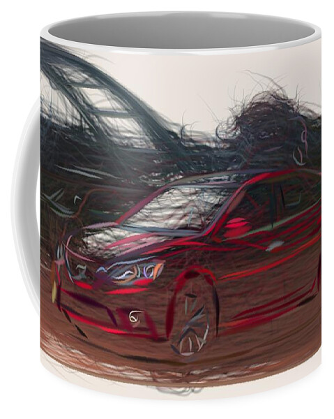 Nissan Coffee Mug featuring the digital art Nissan Sentra SR Turbo Drawing #2 by CarsToon Concept