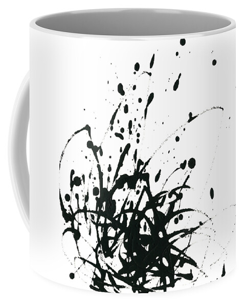 Abstract Coffee Mug featuring the painting Onyx Expression I by June Erica Vess