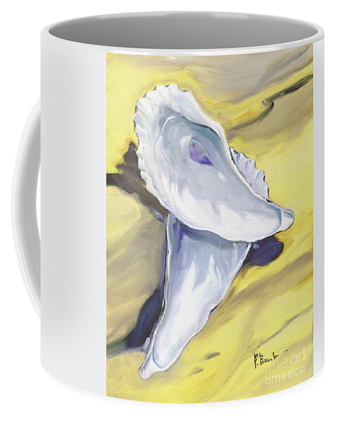 Oysters Coffee Mug featuring the painting Oysters Close Up - On the Sand by Paul Brent