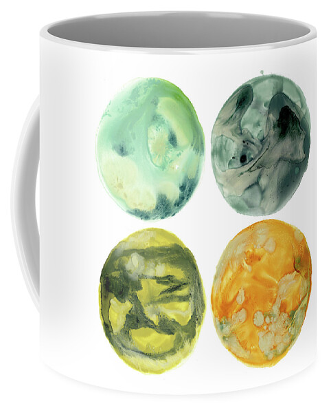 Abstract Coffee Mug featuring the painting Planetary Iv by June Erica Vess
