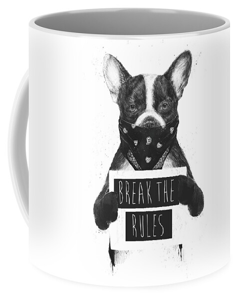 Dog Coffee Mug featuring the mixed media Rebel dog II by Balazs Solti