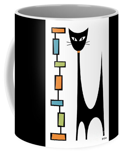 Atomic Cat Coffee Mug featuring the digital art Rectangle Cat #3 by Donna Mibus