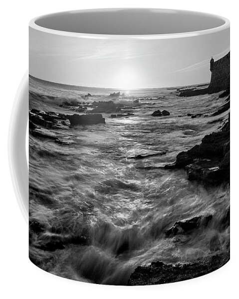 Sky Coffee Mug featuring the photograph Rising Tide Saint Sebastian Castle Cadiz Spain by Pablo Avanzini