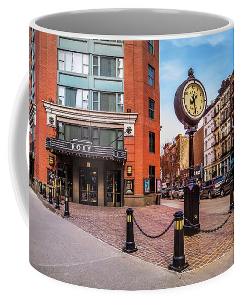 Estock Coffee Mug featuring the digital art Roxy Hotel & Clock, Tribeca, Nyc #1 by Claudia Uripos
