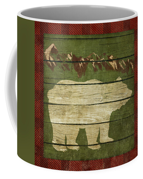 Rustic Coffee Mug featuring the painting Rustic Nature On Plaid I by Andi Metz