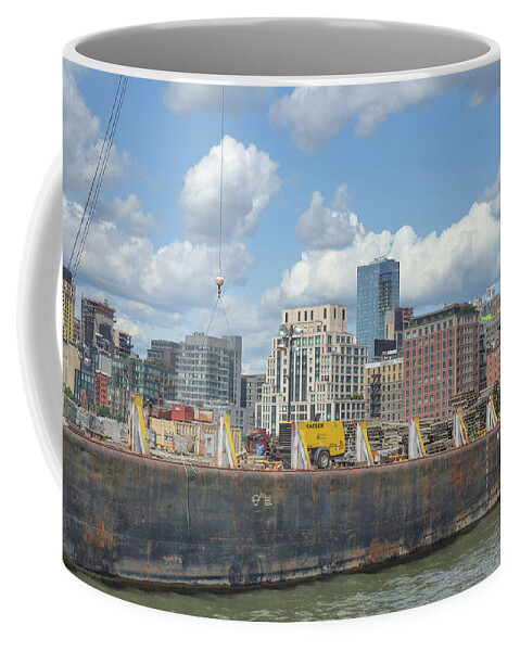 Freedom Tower Coffee Mug featuring the photograph Rusting Barge #1 by Cate Franklyn