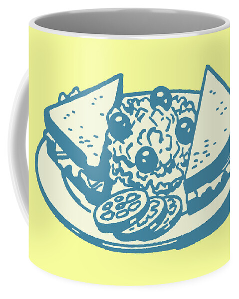 Baked Goods Coffee Mug featuring the drawing Sandwich Plate #1 by CSA Images