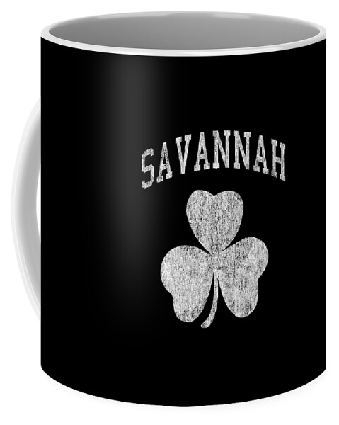 St-patricks-day-group-shirts Coffee Mug featuring the digital art Savannah Georgia Irish Shamrock #1 by Flippin Sweet Gear