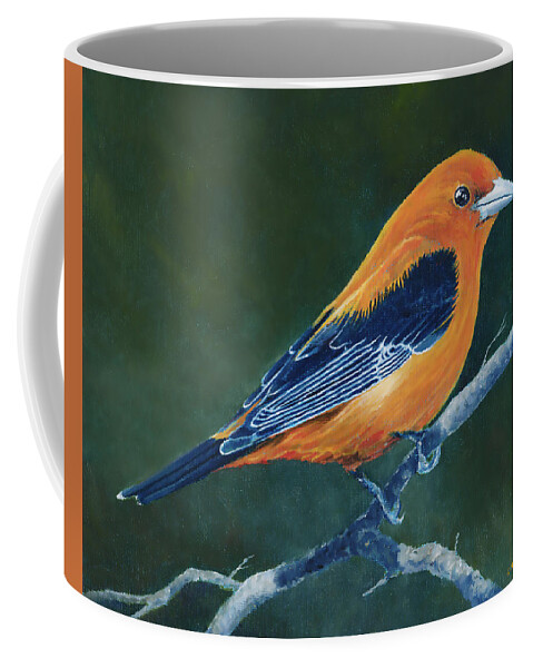 Wildlife Coffee Mug featuring the painting Scarlet Tanager #2 by Douglas Castleman