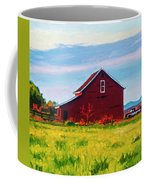 Landscape Coffee Mug featuring the painting Skagit Valley Barn #4 #1 by Stacey Neumiller