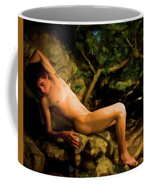 Sleeping Endymion Coffee Mug featuring the painting Sleeping Endymion by Troy Caperton