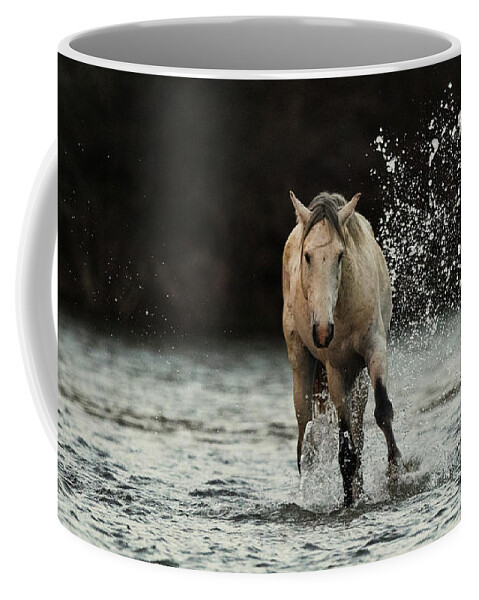 Mare Coffee Mug featuring the photograph Splashing Horse by Shannon Hastings
