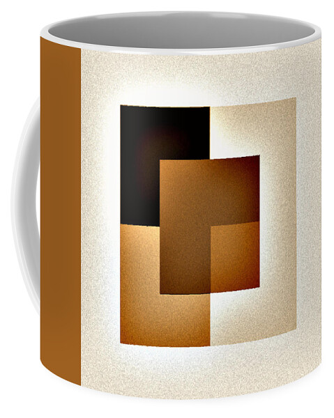 Squares Coffee Mug featuring the digital art Squares In Browns #1 by J Richey