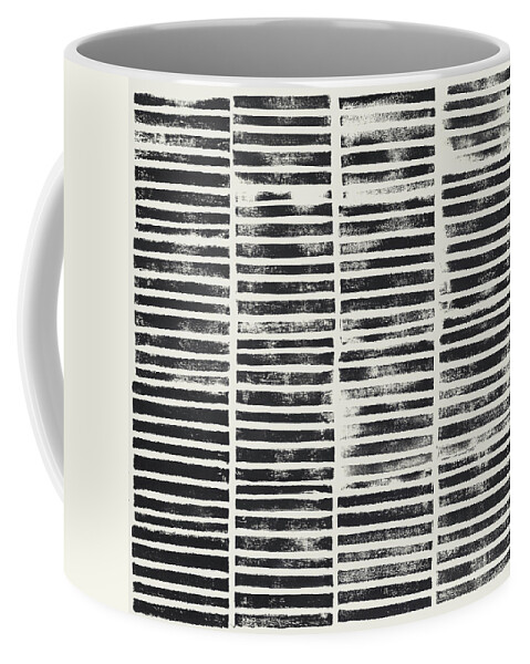 Abstract Coffee Mug featuring the painting Stripe Block Prints II #1 by Grace Popp