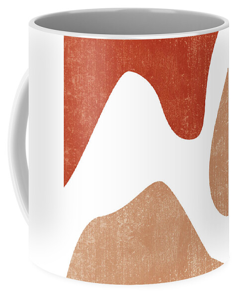 Terracotta Coffee Mug featuring the mixed media Terracotta Art Print 7 - Terracotta Abstract - Modern, Minimal, Contemporary Print - Burnt Orange by Studio Grafiikka