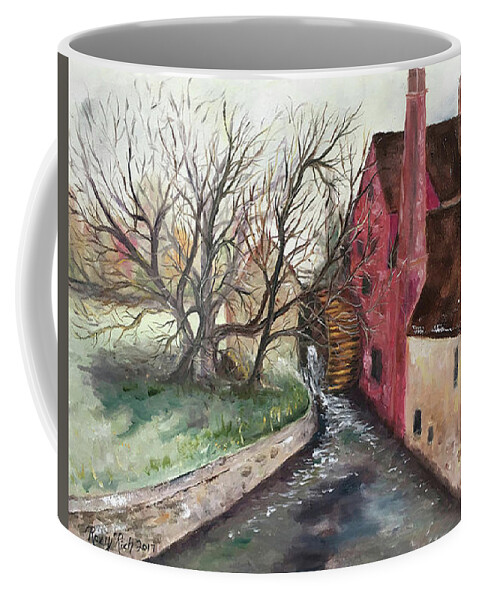 Castle Combe Coffee Mug featuring the painting The Water Wheel by Roxy Rich