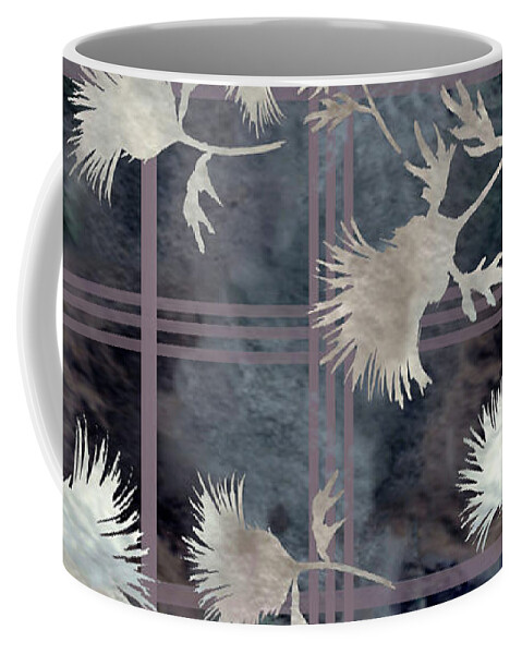 Thistle Coffee Mug featuring the digital art Thistle Plaid by Sand And Chi