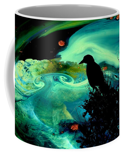 Blackbirds Coffee Mug featuring the digital art To Look Beyond The Sky #1 by Jan Amiss Photography