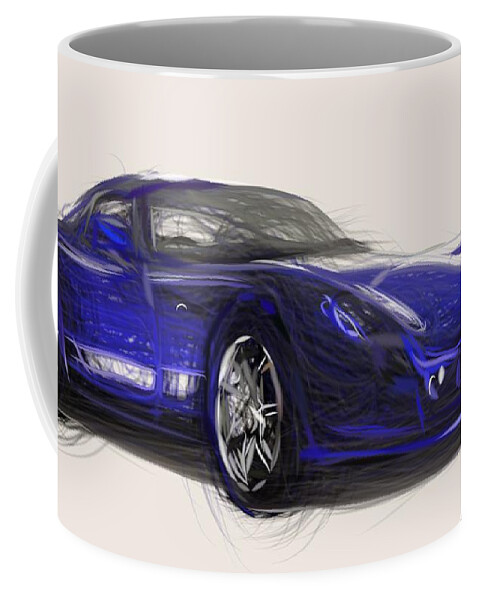 Tvr Coffee Mug featuring the digital art TVR Tuscan S Draw #1 by CarsToon Concept