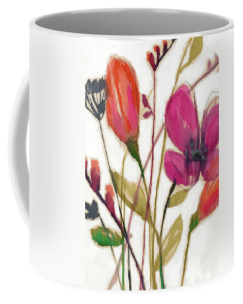 Botanical Coffee Mug featuring the painting Vivid Arrangement I by Jennifer Goldberger