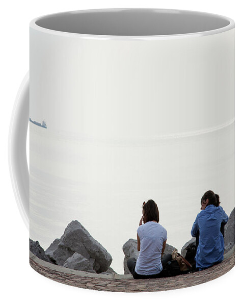 Italy Coffee Mug featuring the photograph Watching the ships roll in #1 by Ian Middleton