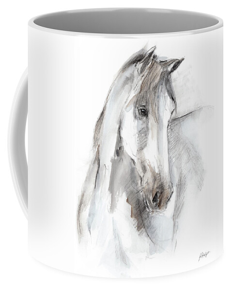 Animals & Nature+farm+horses Coffee Mug featuring the painting Watercolor Equine Study I by Ethan Harper