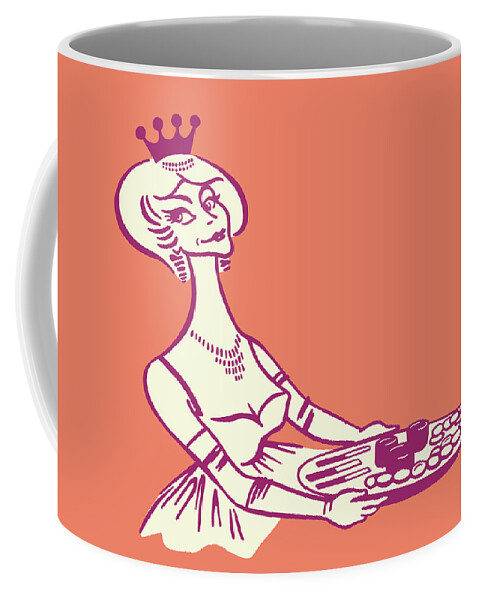 Illustration of woman holding large coffee cup Coffee Mug by CSA Images -  Pixels