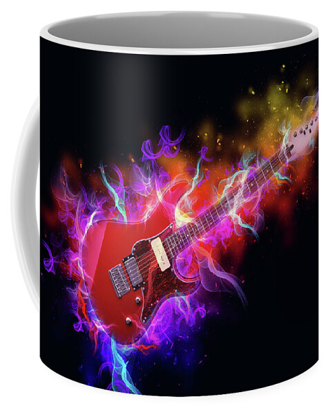 Music Coffee Mug featuring the digital art Electric Guitar #12 by Ian Mitchell