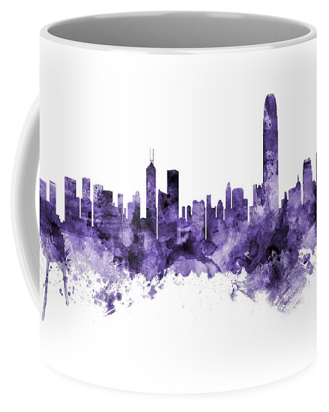 Hong Kong Coffee Mug featuring the digital art Hong Kong Skyline #10 by Michael Tompsett