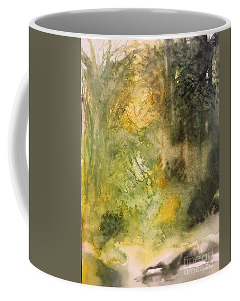 The Forest With River Coffee Mug featuring the painting 1052014 by Han in Huang wong