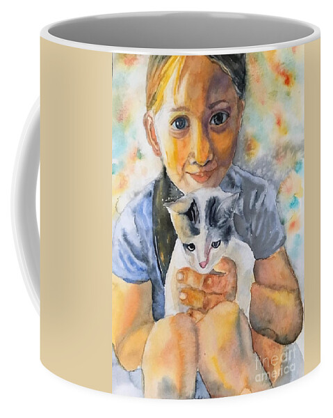 The Cat Is My Best Friend. Coffee Mug featuring the painting 1082019 by Han in Huang wong